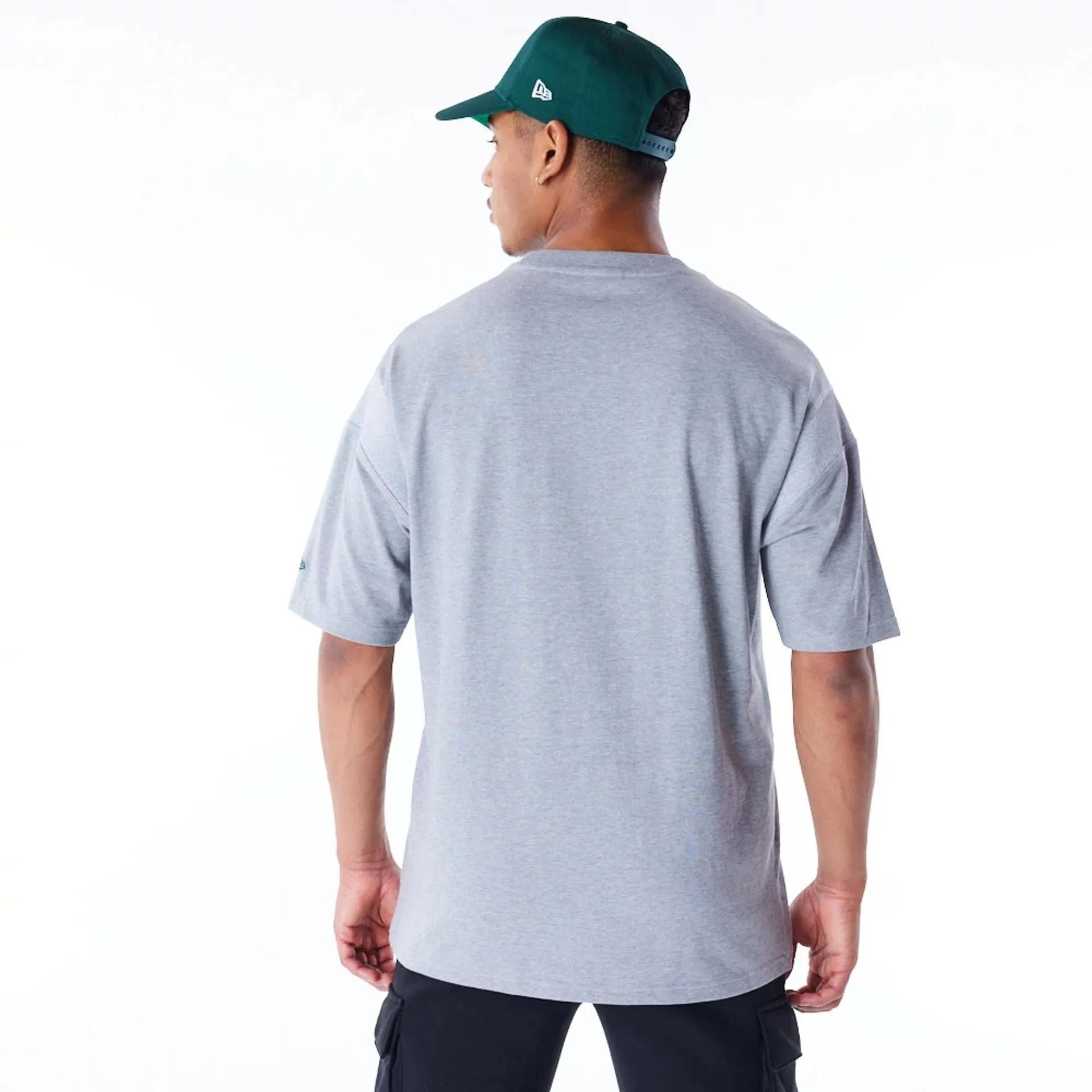 Trendy Design Comfy Vibes Oakland Athletics MLB Rib Infill Grey Oversized T-Shirt