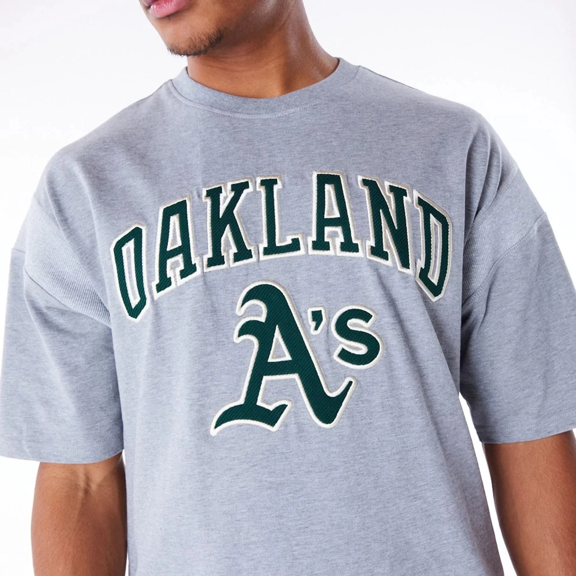 Oakland Athletics MLB Rib Infill Grey Oversized T-Shirt Chill Mode