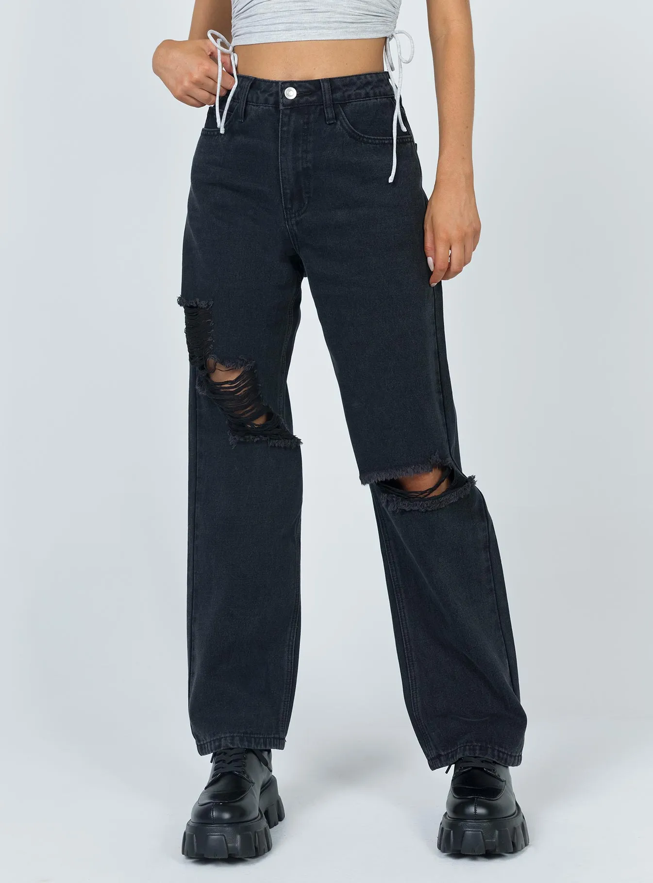 Fraya High Rise Boyfriend Jeans Denim Tapered leg