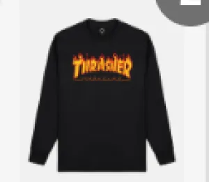 THRASHER FLAME LONGSLEEVE (BLACK) Elegant Pants