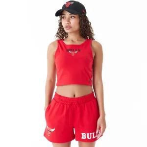 Chicago Bulls Womens NBA Team Logo Red Crop Tank Top Limited Edition