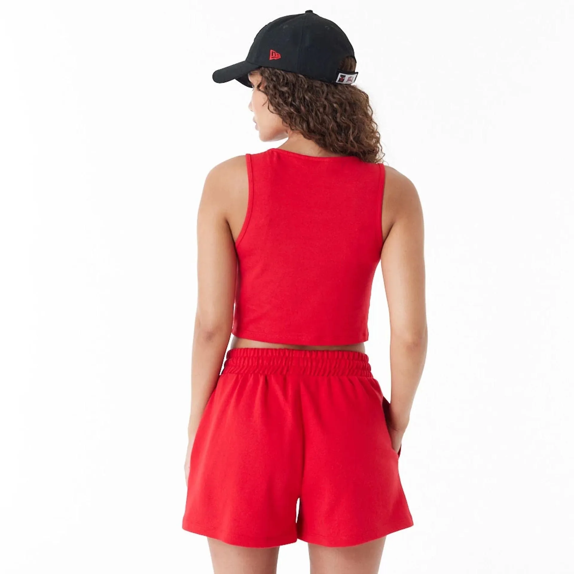 Chicago Bulls Womens NBA Team Logo Red Crop Tank Top Cool and Chic Performance Comfort