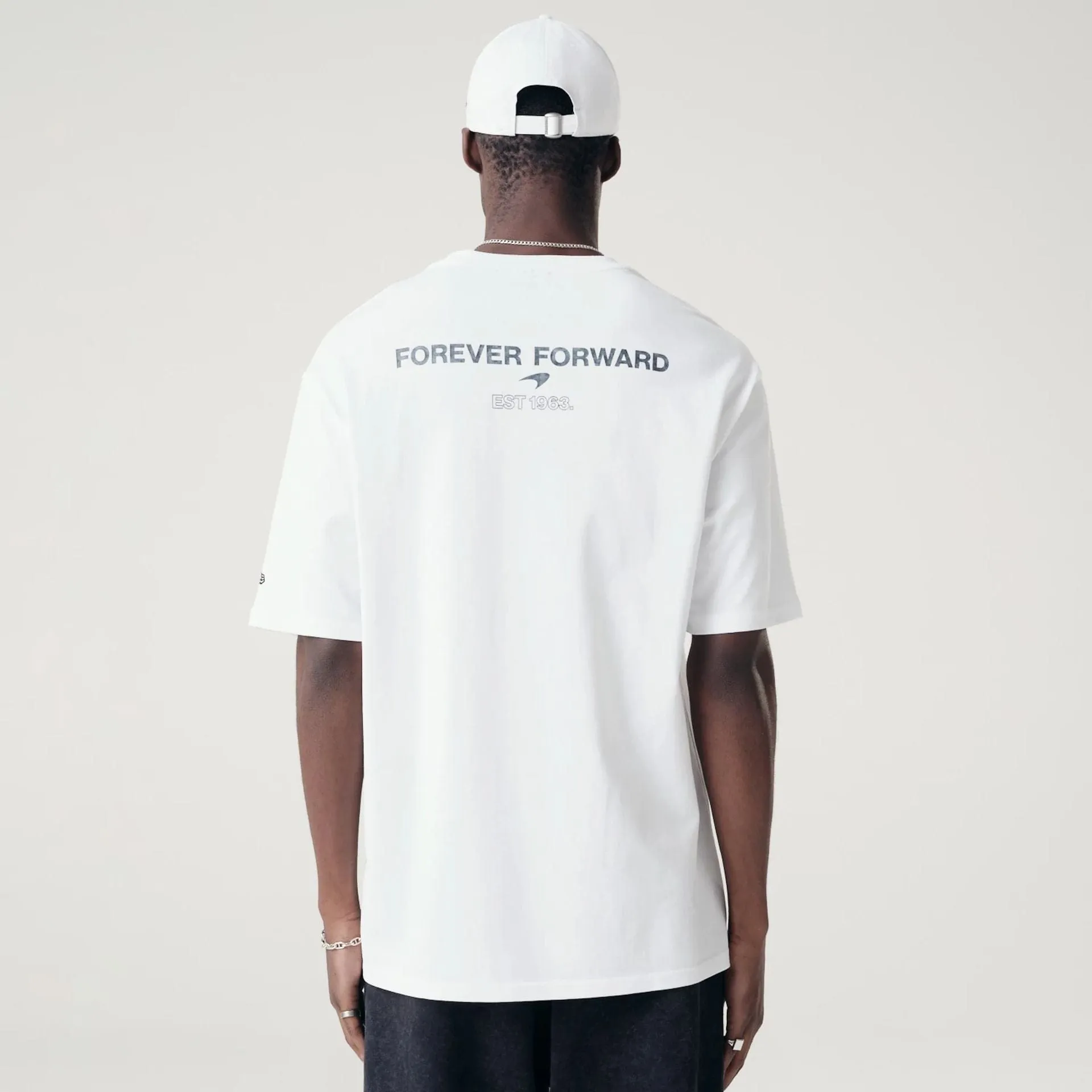 McLaren Racing Washed Black On White Oversized T-Shirt Cool Fit Smart Casual