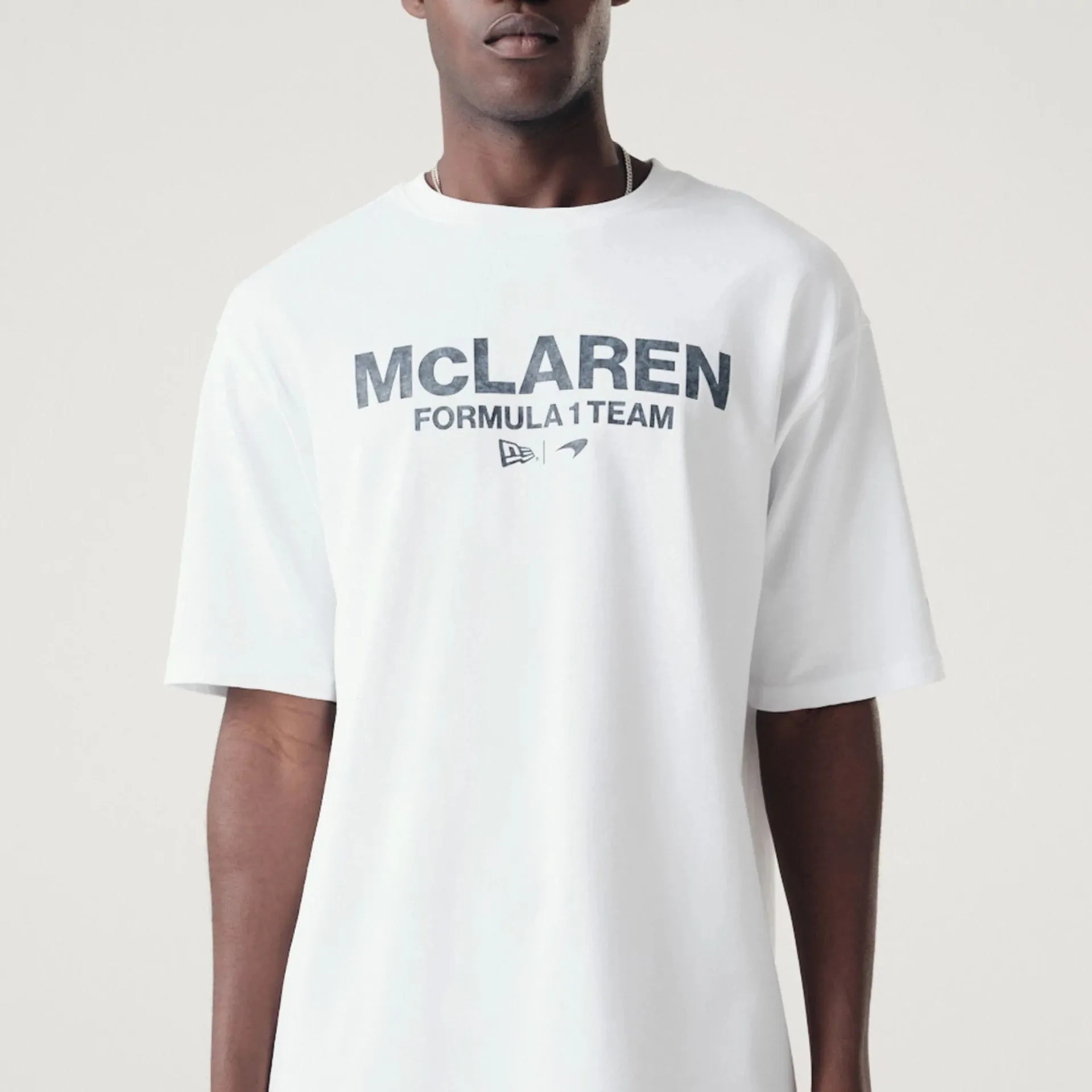 McLaren Racing Washed Black On White Oversized T-Shirt Complementary Colors Effortless Design