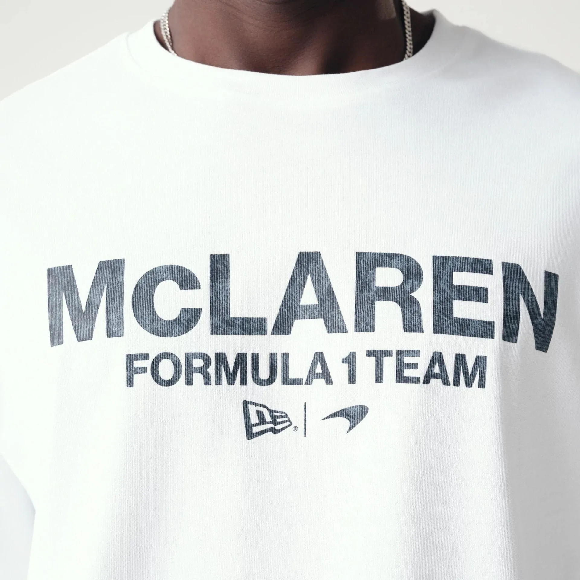 Layer Ready Breathable Fit McLaren Racing Washed Black On White Oversized T-Shirt