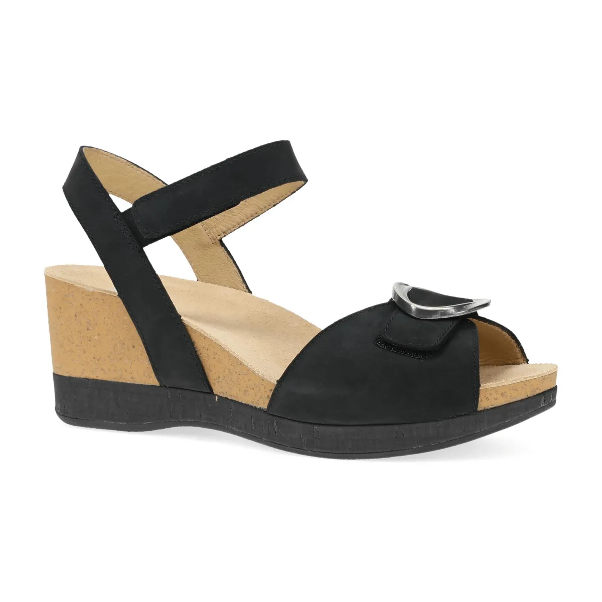 Dansko Women's Stella Black Milled Nubuck Shockproof Heel