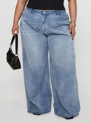 Naylor Mid Rise Wide Leg Jeans Light Wash Denim Curve Earthy Streetwear Fan Nature Lover Anytime Fit