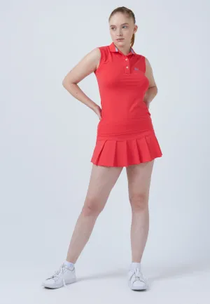 Fade Resistant Dye Tennis Polo Shirt sleeveless for Women & Girls, peach