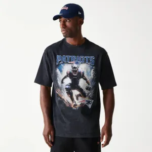 New England Patriots NFL Games Premium Apparel Black Oversized T-Shirt Roomy Fit Fade Resistant Dye