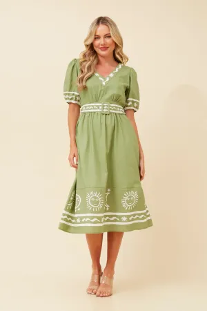 Belt Waist RENZA WANDERLUST LINEN DRESS