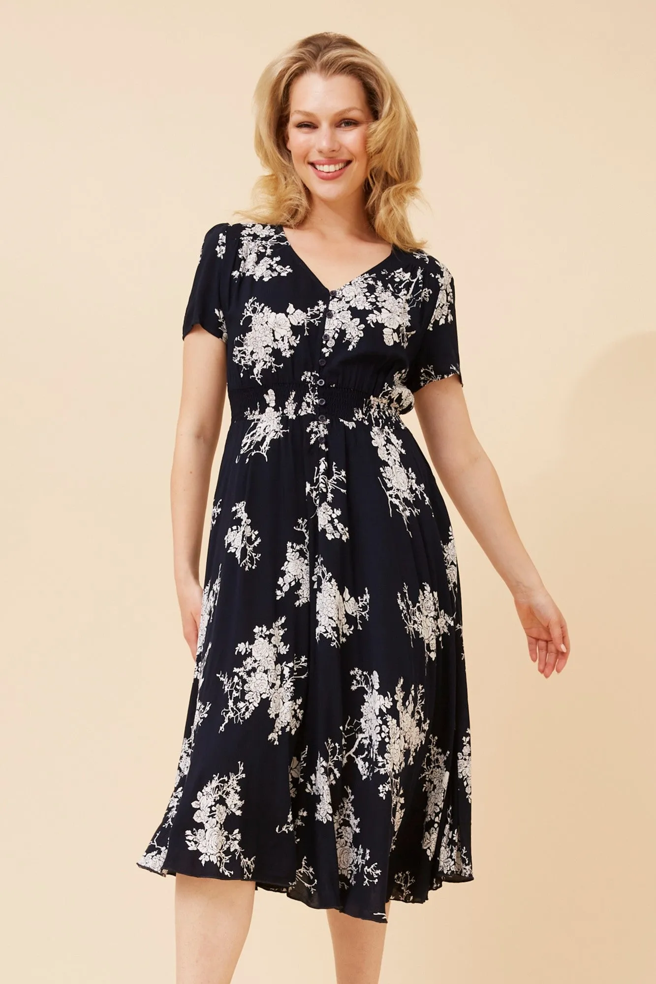 KEGAN FLORAL MIDI DRESS Street Motion