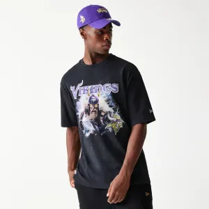 Minnesota Vikings NFL Games Premium Apparel Black Oversized T-Shirt Casual everyday wear Compact Stitch Pattern