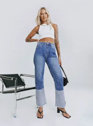 Rhode Straight Leg Spilt Hem Denim Jeans Minimal Aesthetic Day Off Fit