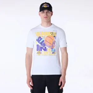 LA Lakers Basketball Graphic White T-Shirt Modern Design Active Layering