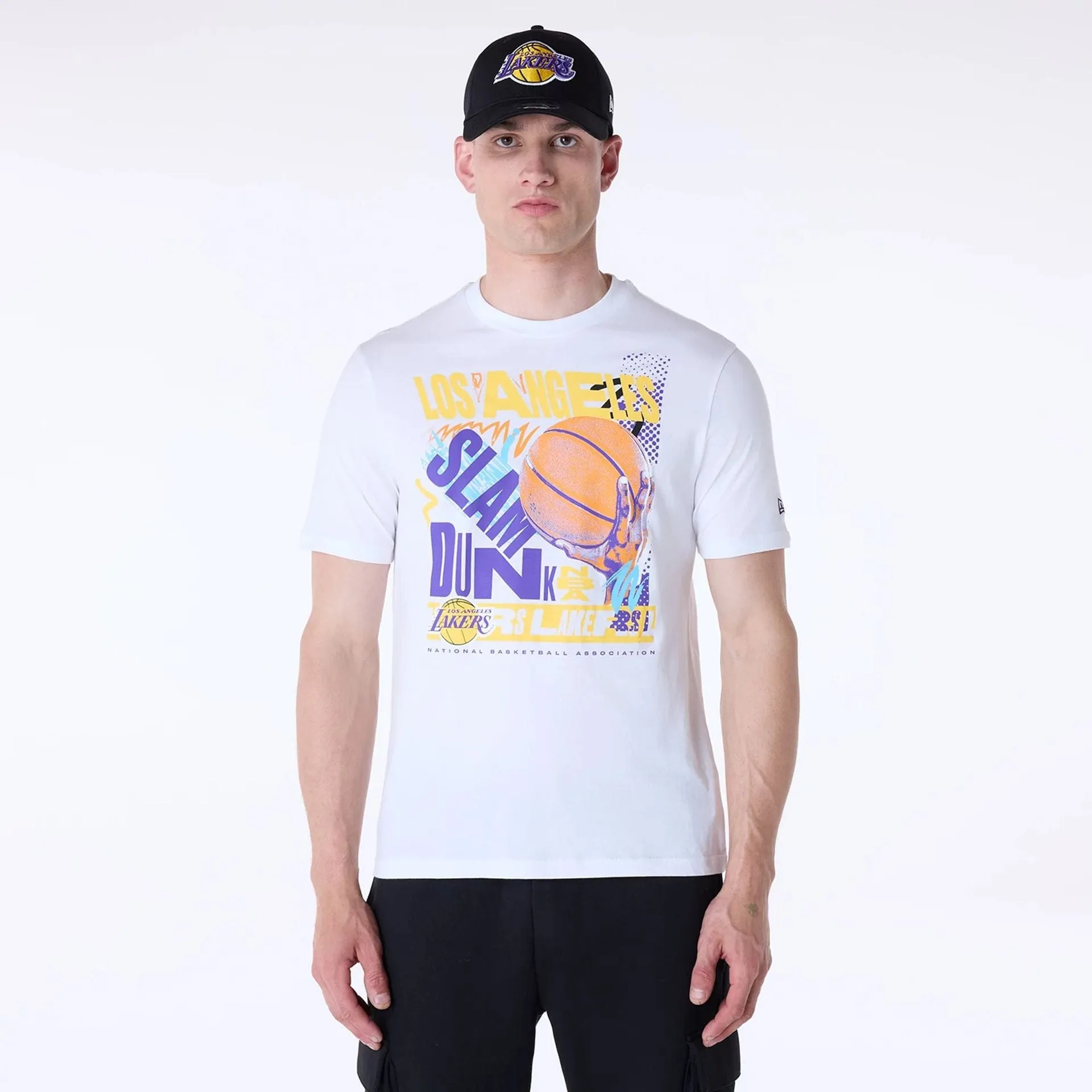 LA Lakers Basketball Graphic White T-Shirt Modern Design Active Layering