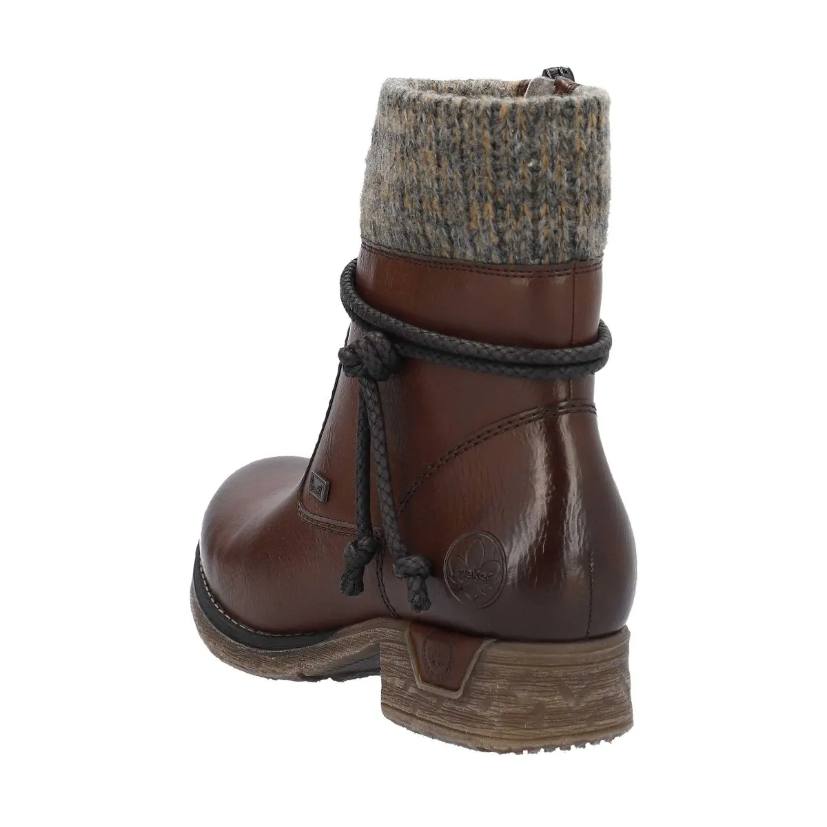 Rieker Women's 79688-25 Brown Waterproof Flat Form Compact Build