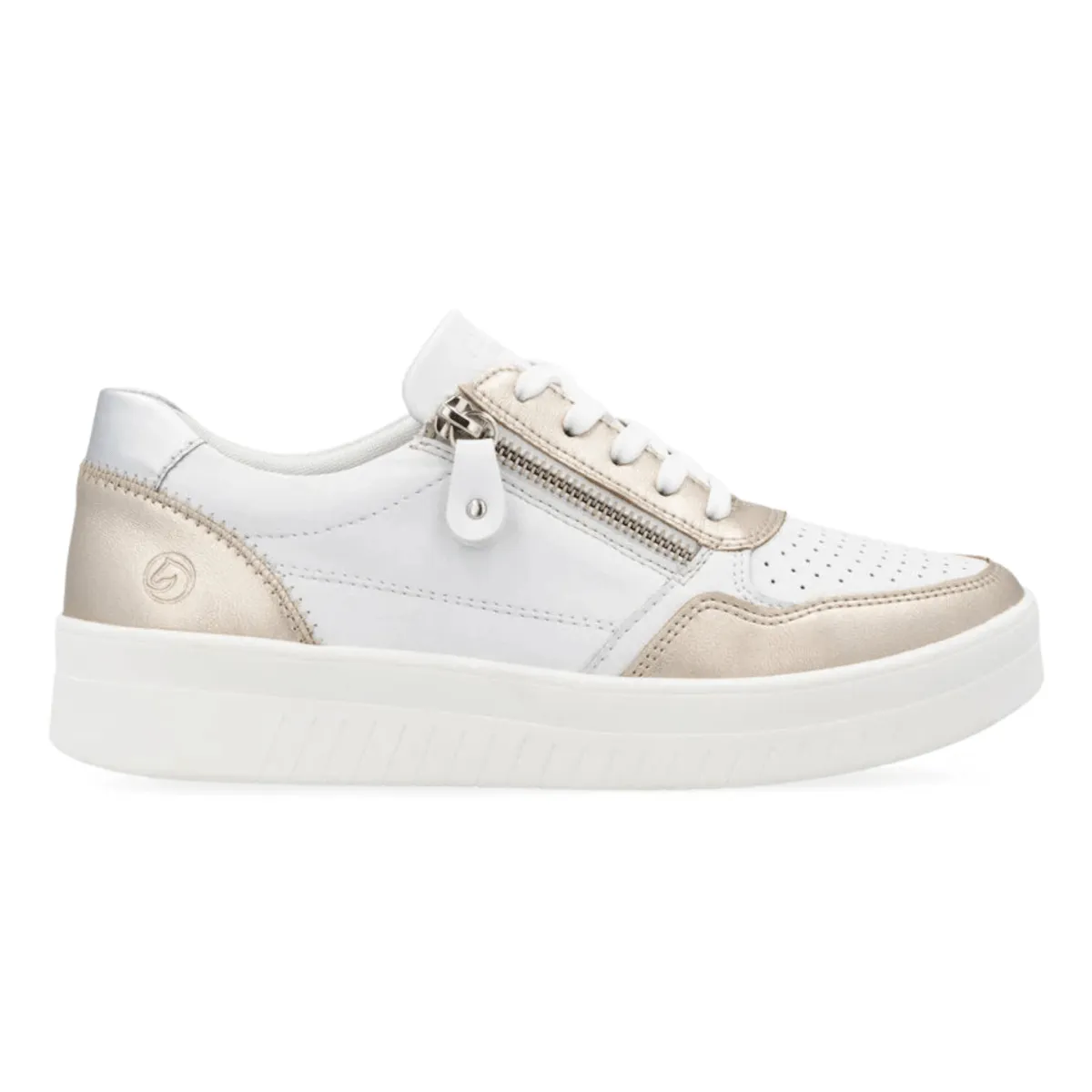 Rieker Women's Kendra D0J05-81 Pale Gold/White/Silver Flexible Support Dawn Jog