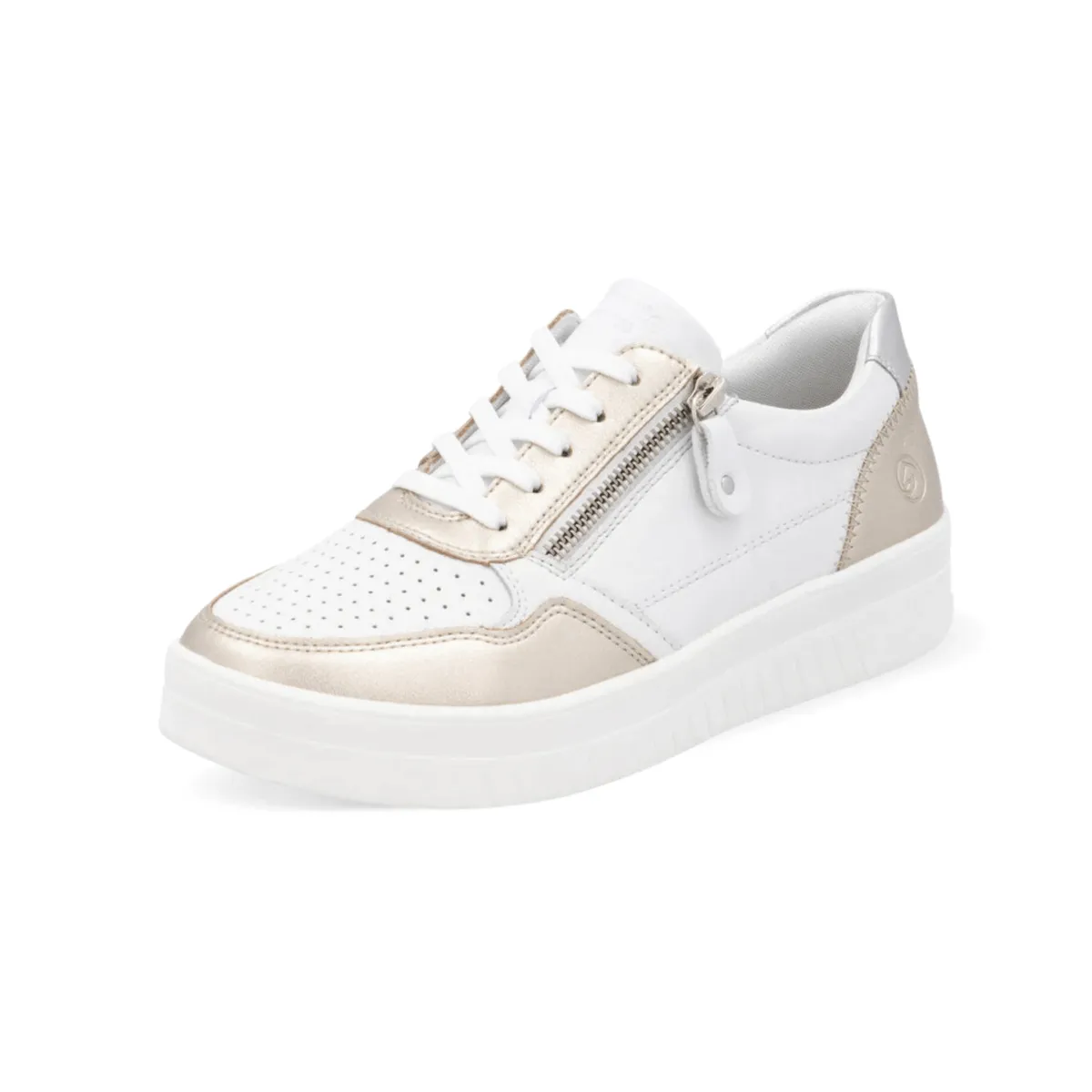 Cool Mesh Flex Groove Technology Rieker Women's Kendra D0J05-81 Pale Gold/White/Silver