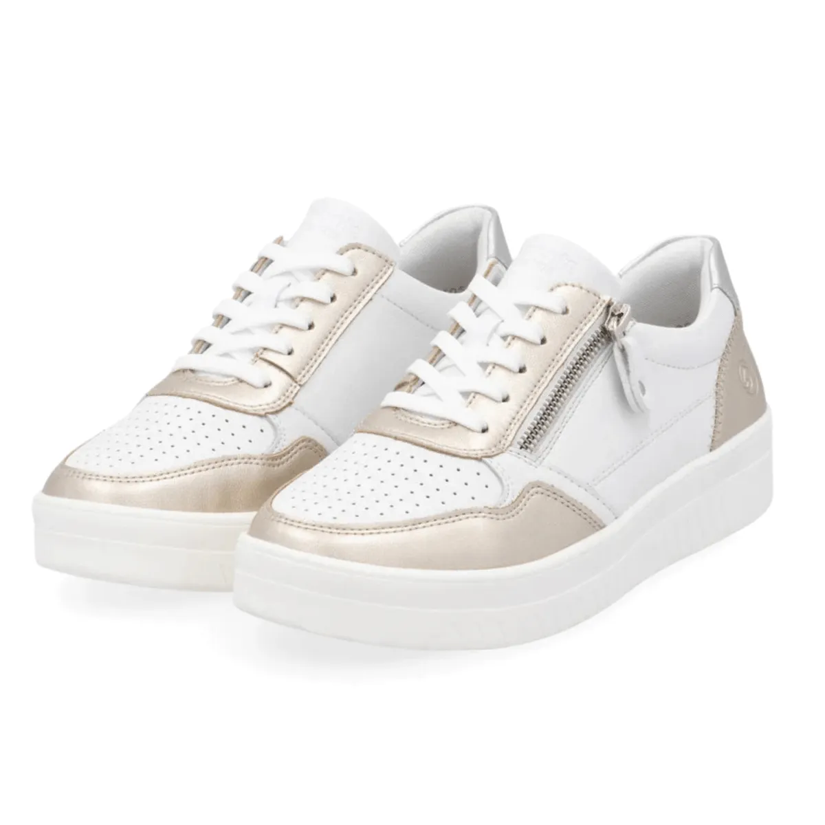 Rieker Women's Kendra D0J05-81 Pale Gold/White/Silver Durable Feel