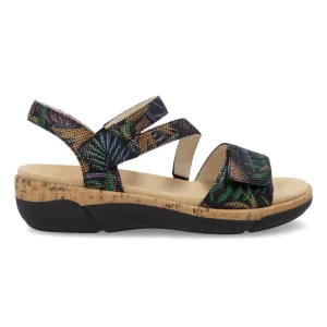 Rieker Women's R6860-91 Jocelyn Black Multi Leather Street Proof