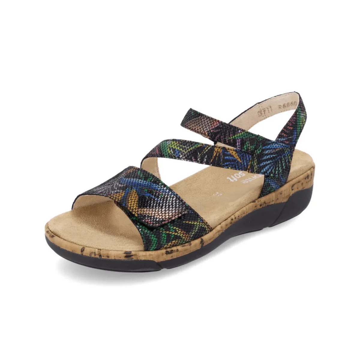 Neat Lines Activity Use Rieker Women's R6860-91 Jocelyn Black Multi Leather