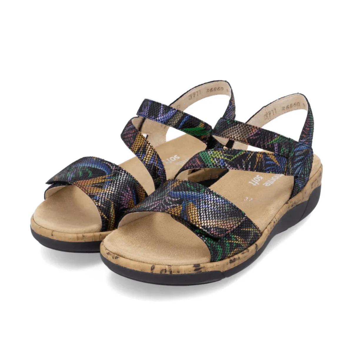 Quick Fit Sunset Step Rieker Women's R6860-91 Jocelyn Black Multi Leather