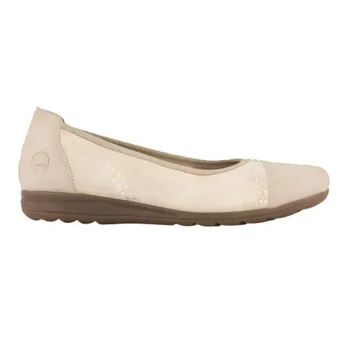 Rieker Womens Shoe L9353-62 Beige Calm Jog Ergonomic Footbed