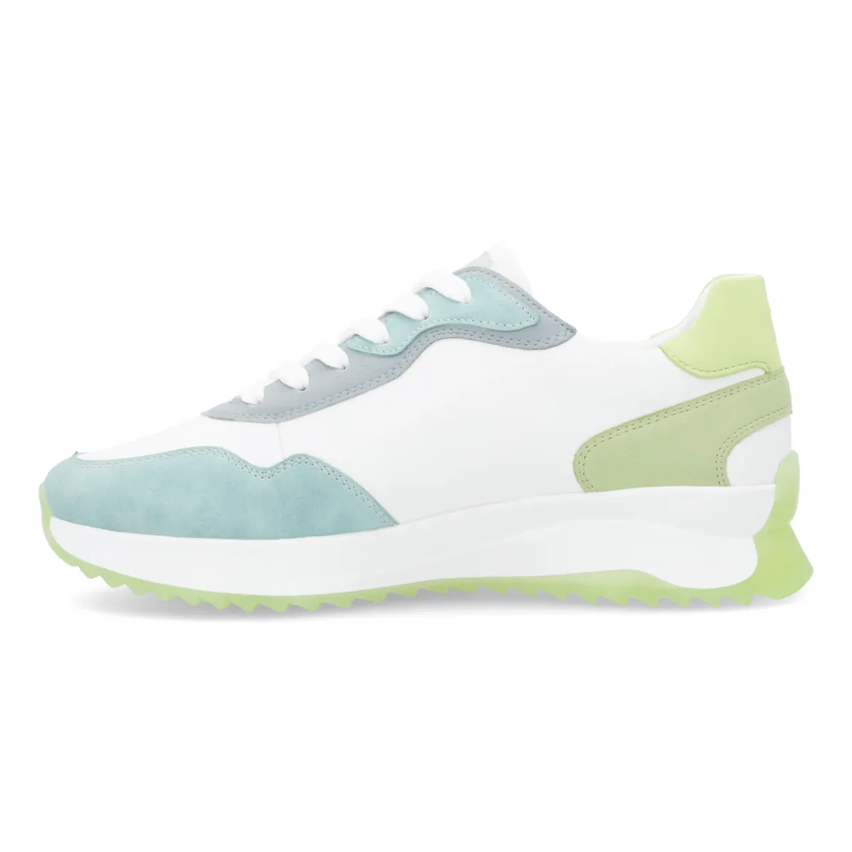 Long Walks Rieker Women's W1308-81 Dhara Lagoon/White/Blue/Light Mint/Lime