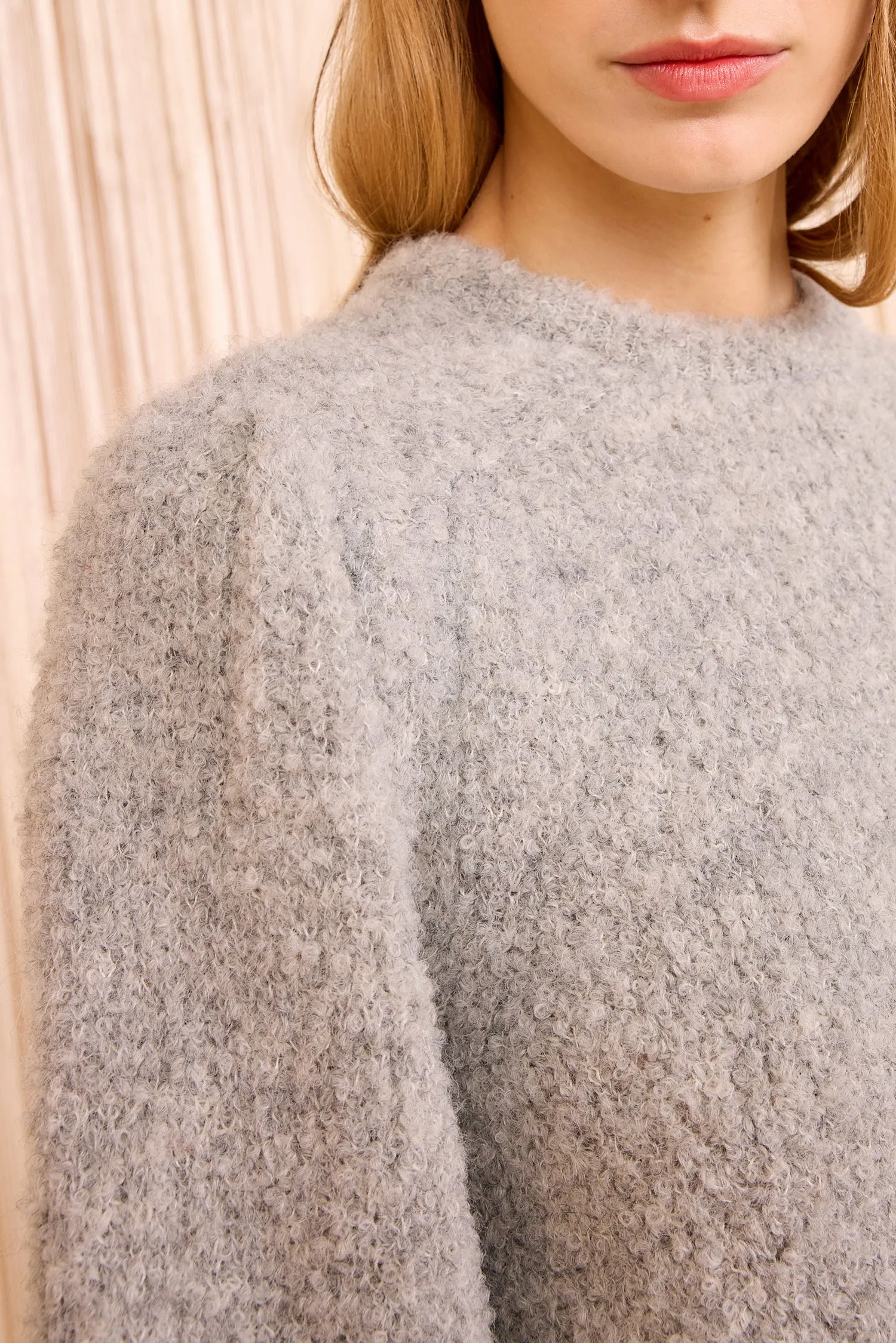 Hygienic Finish Romily Alpaca Long Sleeve Pullover - Pebble