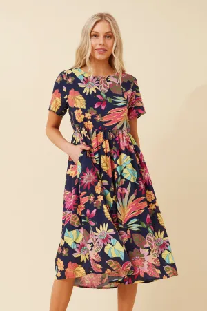 Fringe-Detail ROZINA FLORAL MIDI DRESS