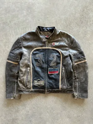 1990s Mustang leather Jacket (M) Wind Resistant TearResistant Reinforcements