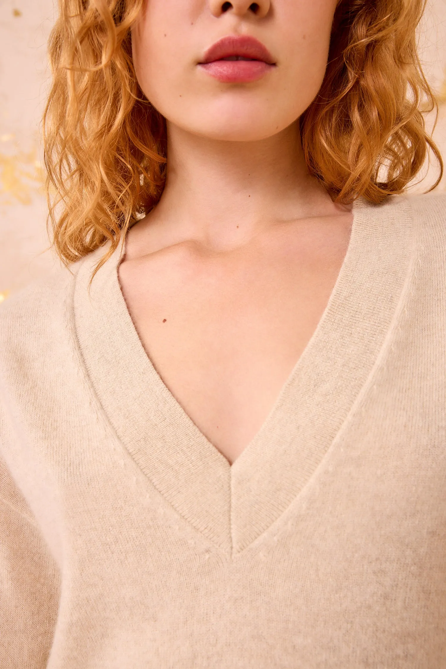 Surf Mood Ryla Cashmere V&ndash;Neck Pullover - Melange