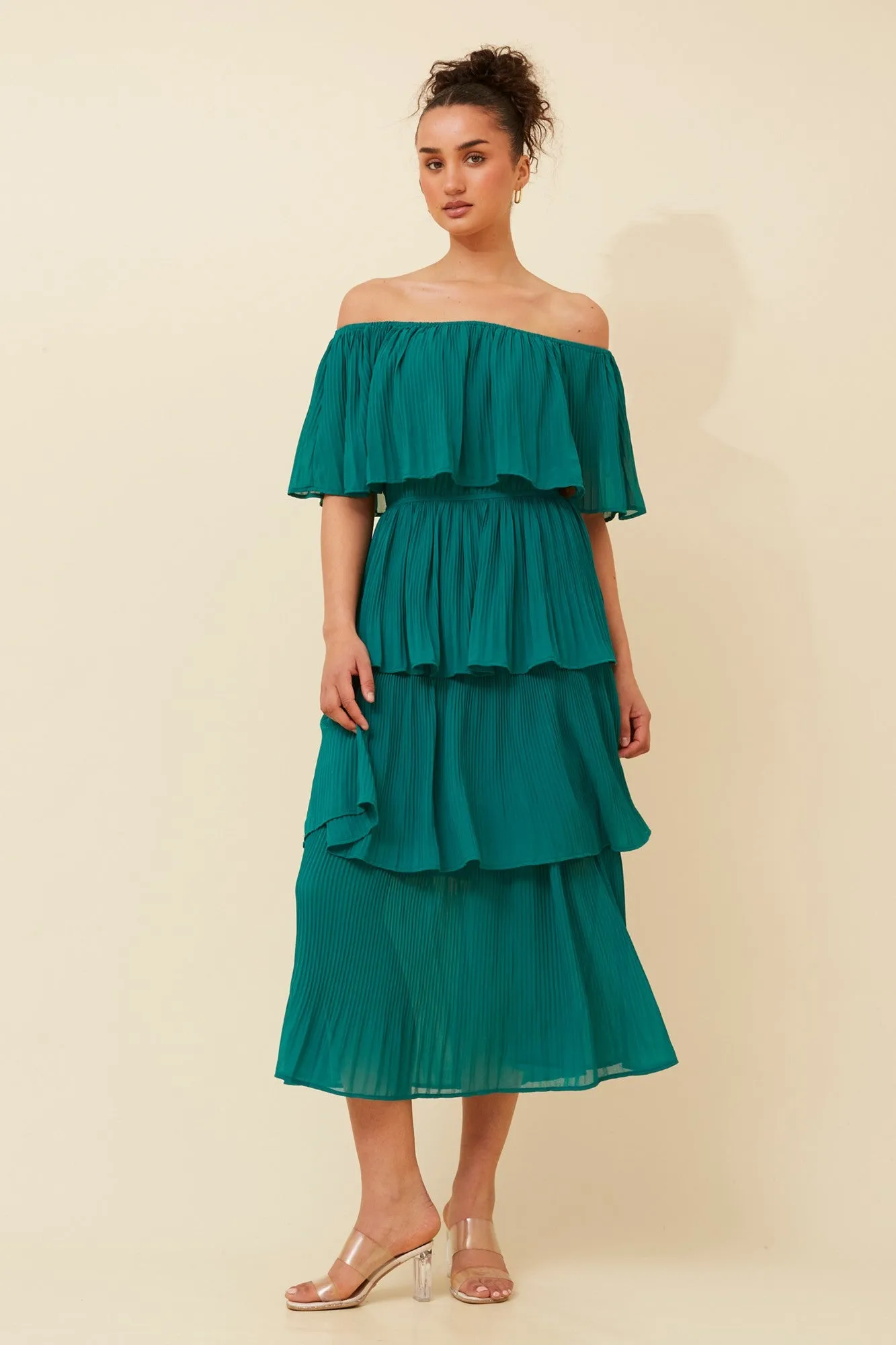 foldable Chain-Detail SAMARA OFF SHOULDER DRESS