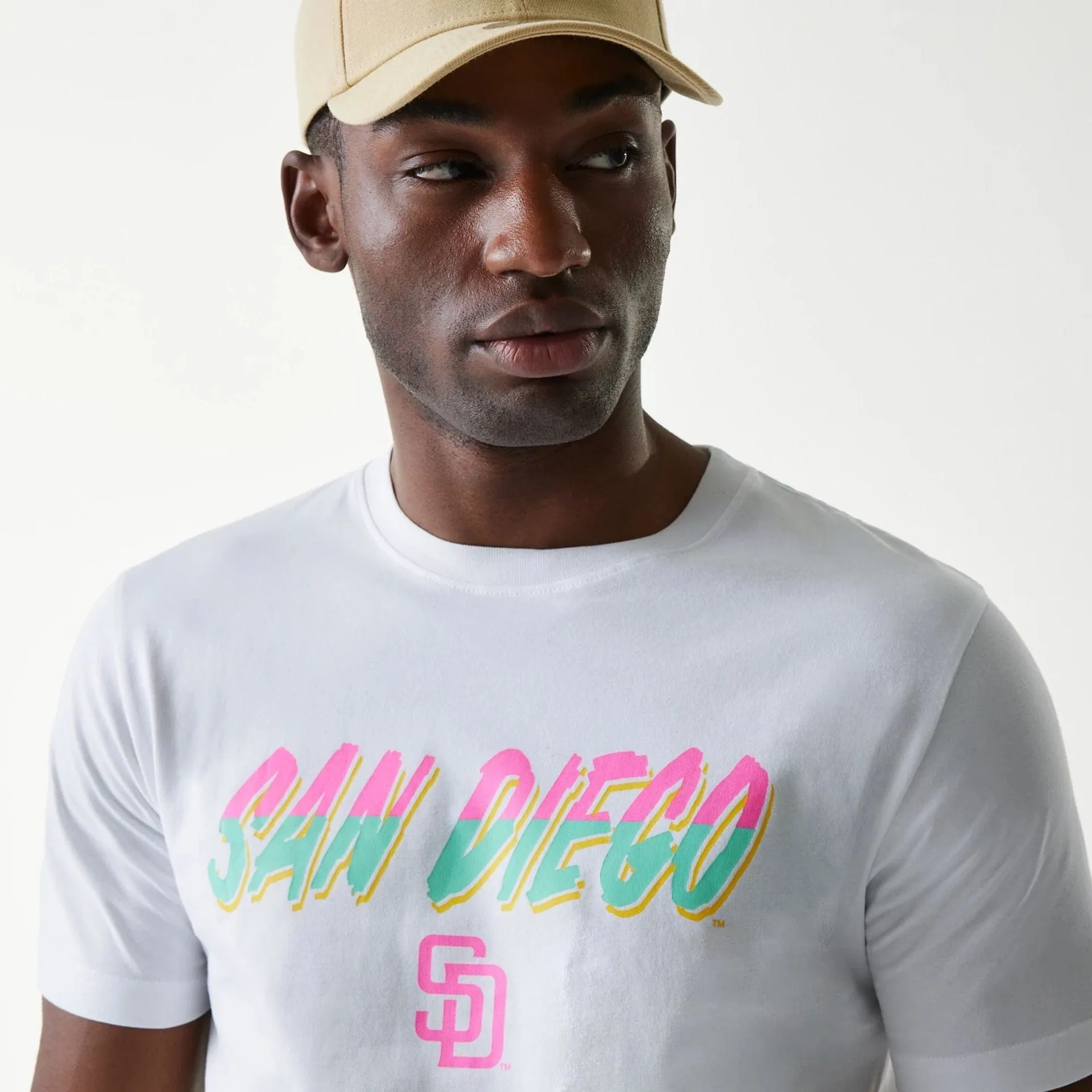 Reinforced Hems Bohemian style San Diego Padres MLB City Connect White T-Shirt