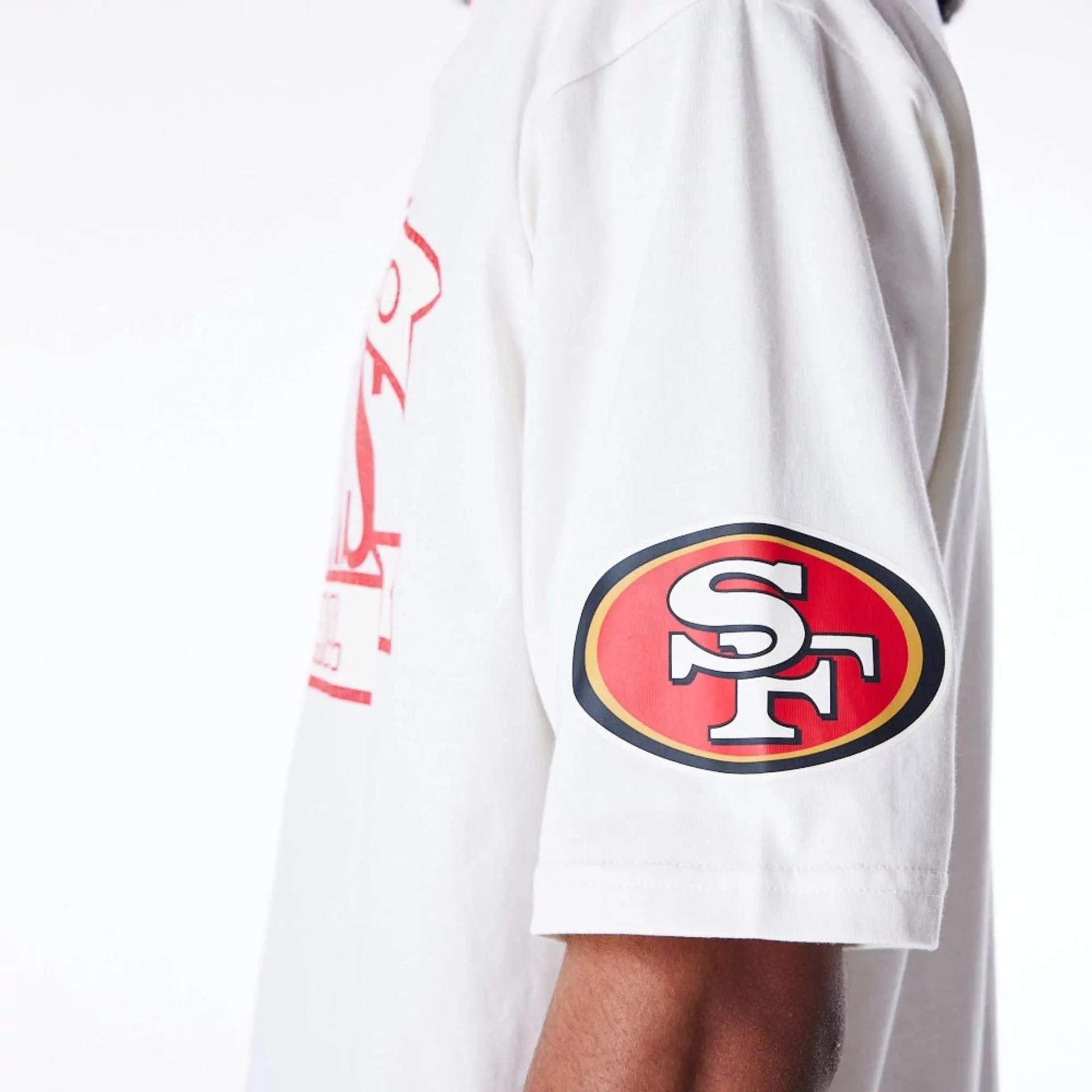 San Francisco 49ers NFL Graphic Open White Oversized T-Shirt Durable Stitching