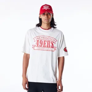 Wrinkle-Free San Francisco 49ers NFL Graphic Open White Oversized T-Shirt