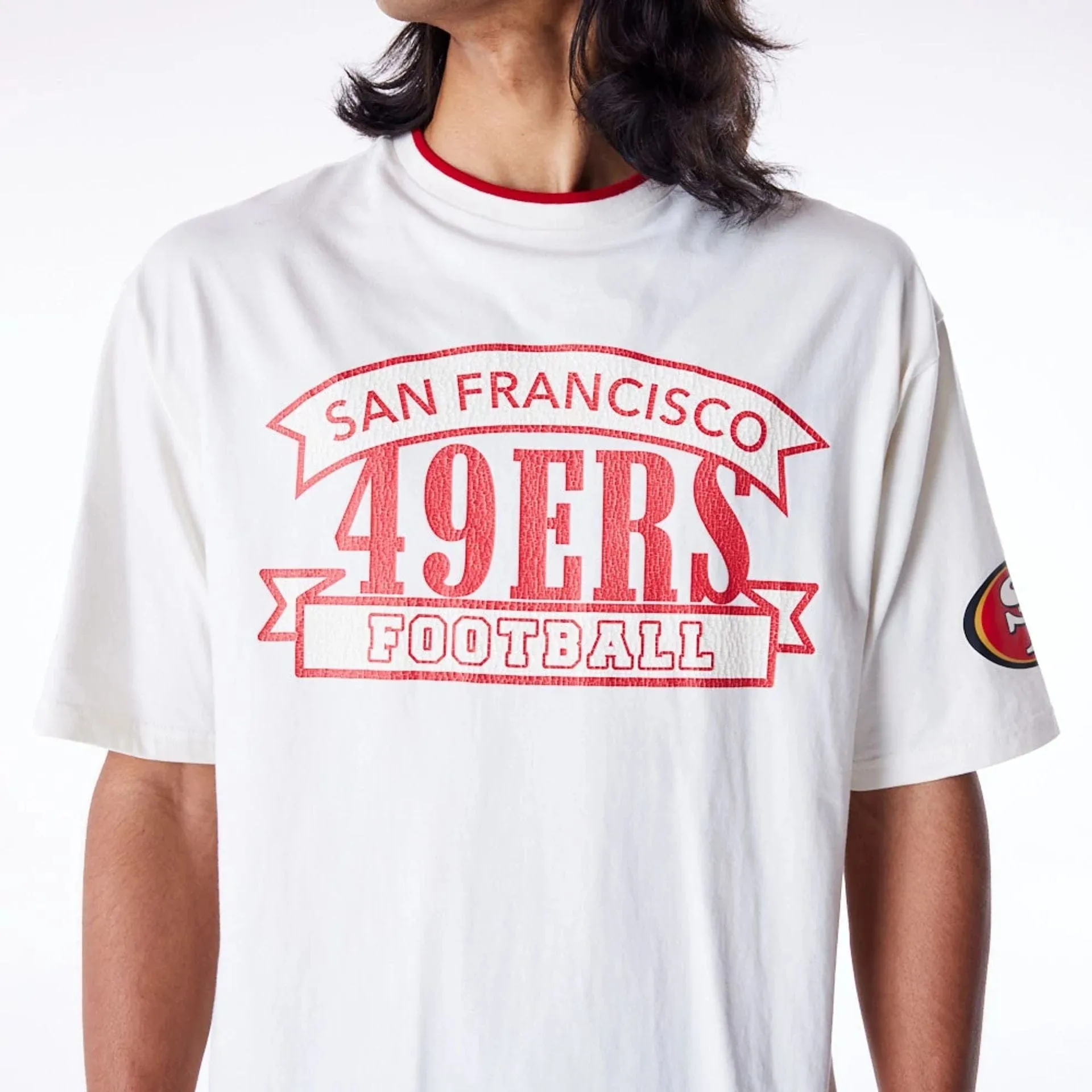 San Francisco 49ers NFL Graphic Open White Oversized T-Shirt Abrasion resistant