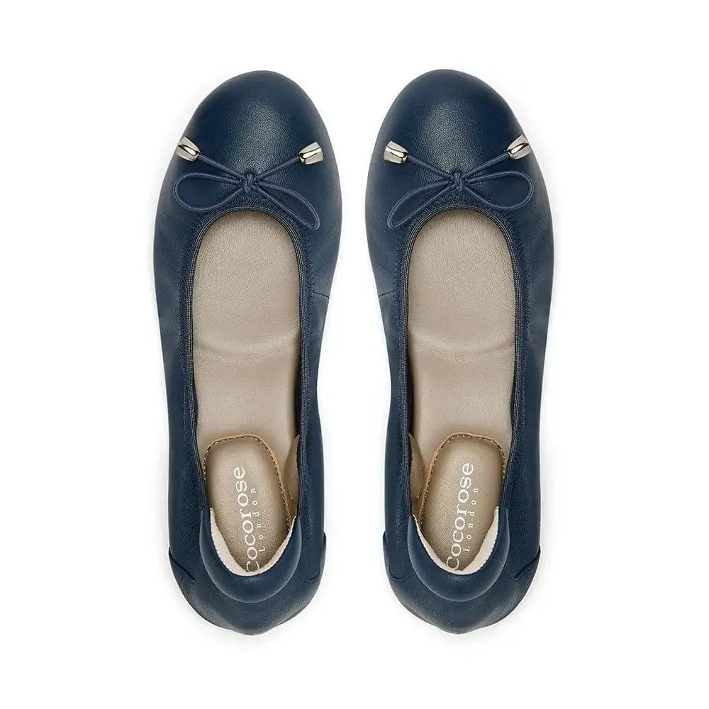 Sandringham - Navy Leather Ballet Flats Lifestyle Gear