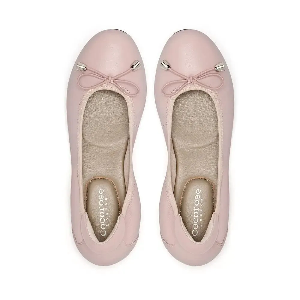 Sandringham - Pastel Pink Leather Ballet Flats Midsole Support