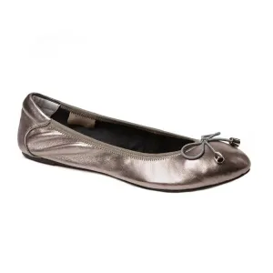Natural Form Sandringham - Pewter Silver Leather Ballet Flats