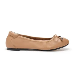 Sandringham - Tan Leather Ballet Flats Lake Jog Hold Step