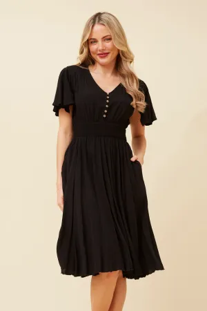 Cool Draping Classic Waistband SANDY KNEE LENGTH DRESS