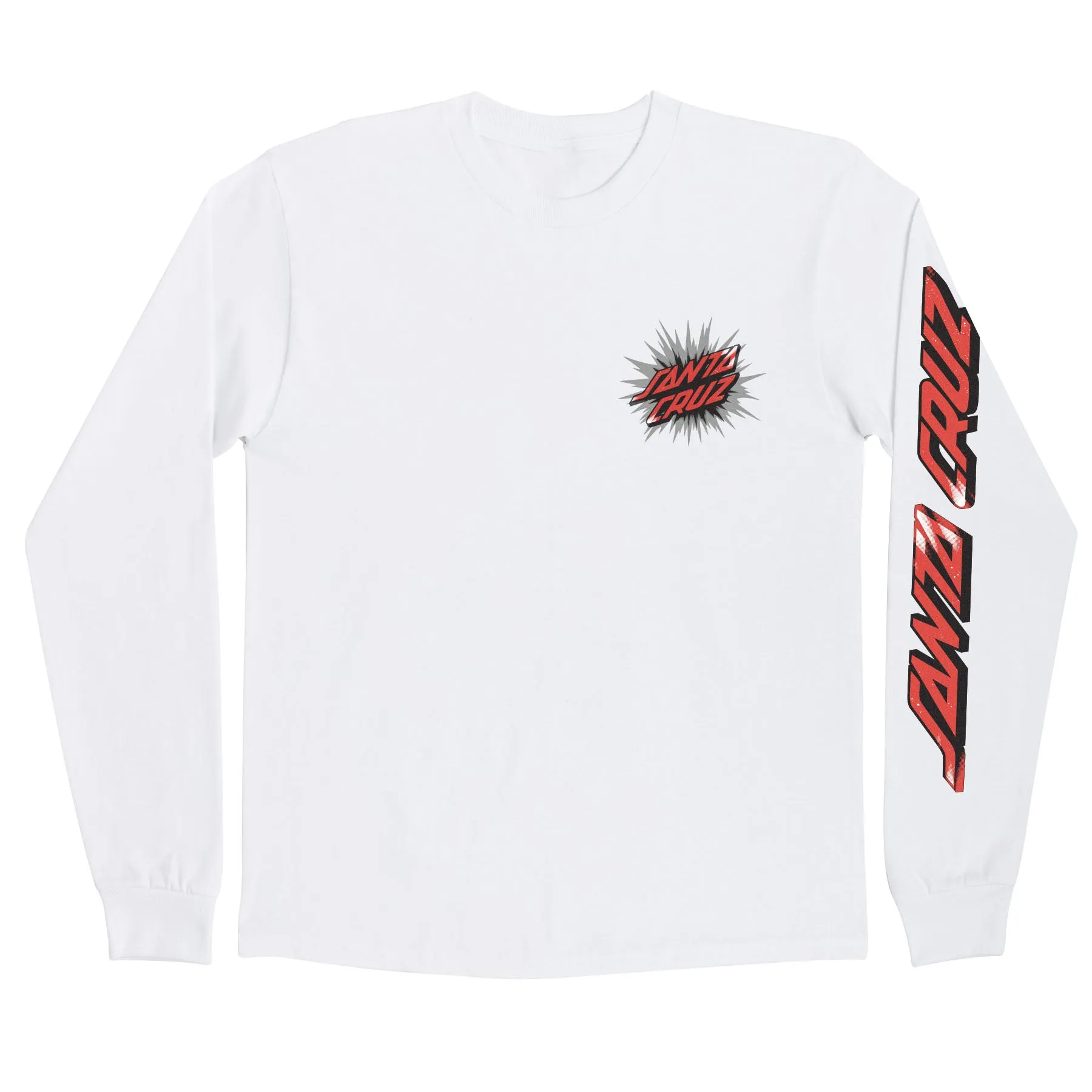 SANTA CRUZ BURST OVAL L/S ECO WHITE Antibacterial lining