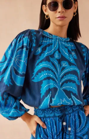 Shape Hug NoRubEdging Ayla Blouse in Nikita Atlantic