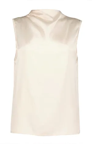 Ventilated Back Panel Cowl Neck Top