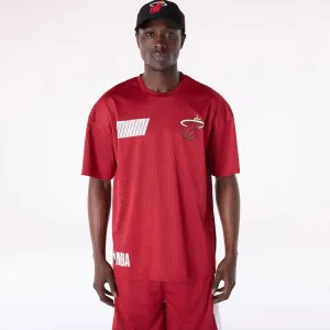 Miami Heat NBA Graphic Dark Red Mesh T-Shirt Fashion Essential Fit Flex