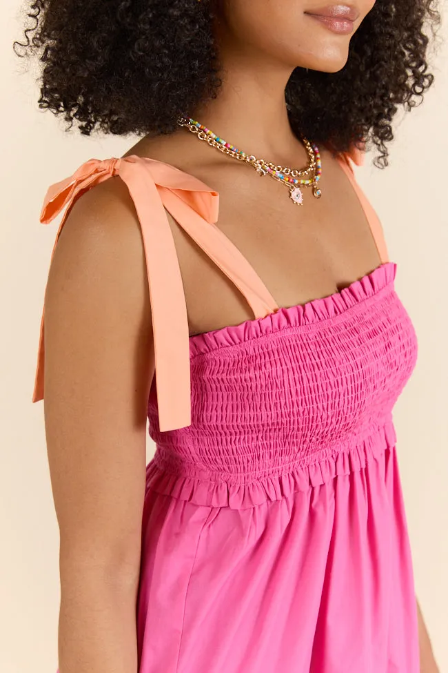 Charming Comfort Season Of Bliss Pink Smocked Bust Maxi Dress SALE