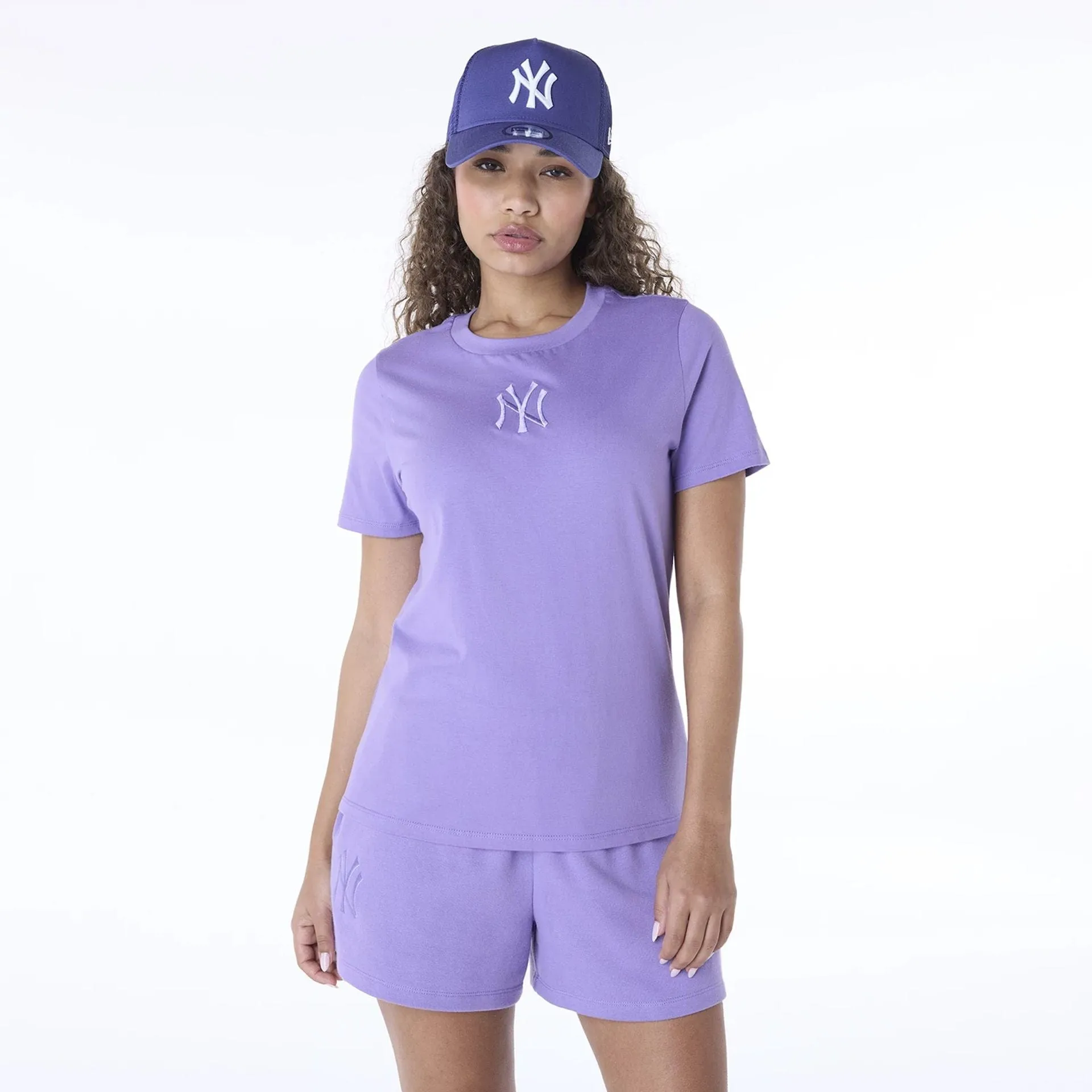 Breathable Layer Fit Classic Layer New York Yankees Womens MLB League Essential Purple T-Shirt