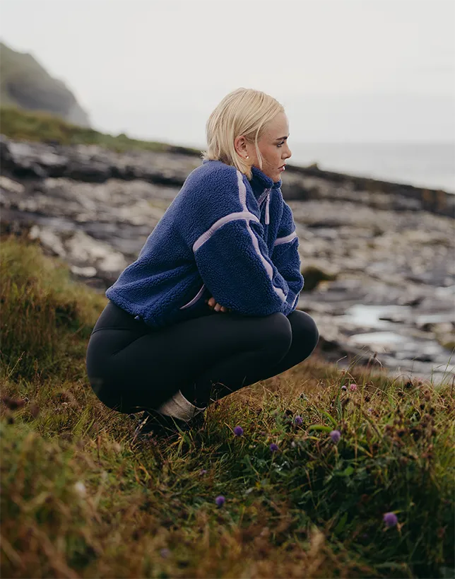 Industry Fleece Half Zip in Violet Smoke Travel Essential Snug Fit