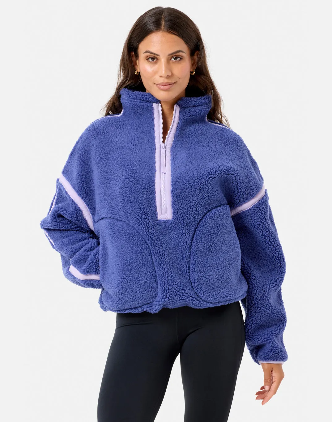 Chilly Weather Gear Industry Fleece Half Zip in Violet Smoke